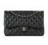 Jumbo Double Classic Flap, &pound;5,100, Handbags, Black, Caviar Leather, Front view